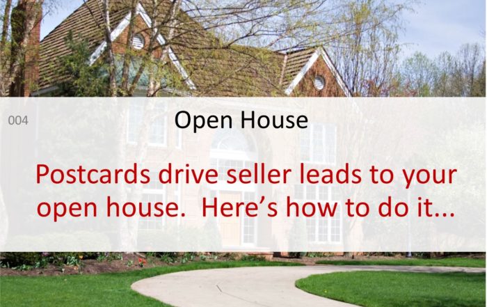 real estate postcards open house seller leads