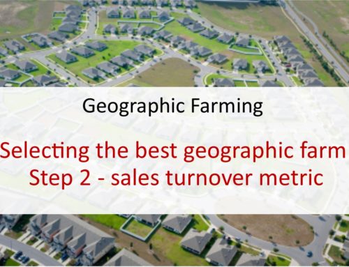 Selecting the best geographic farm:  Step 2 – sales turnover metric