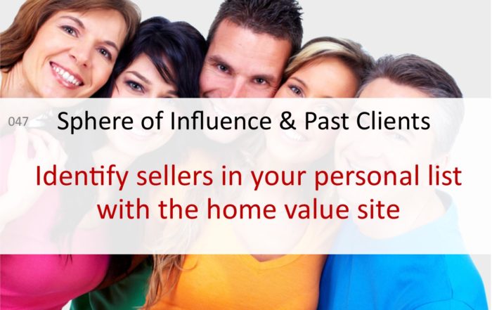 sphere of influence past client sellers leads home valuation site