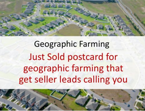 Just Sold postcard for geographic farming that get seller leads calling you
