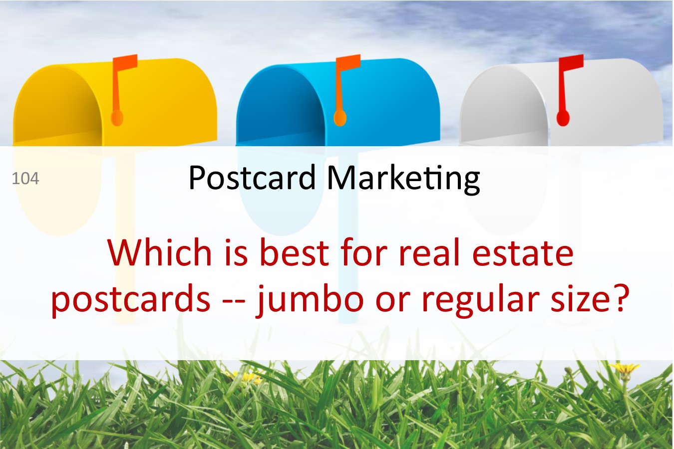 real estate postcards jumbo vs regular